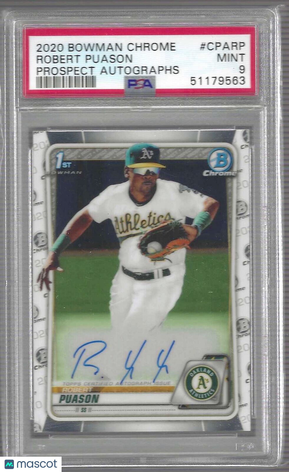ROBERT PUASON 2020 BOWMAN CHROME 1ST PROSPECT AUTO #CPA-RP PSA 9 MINT