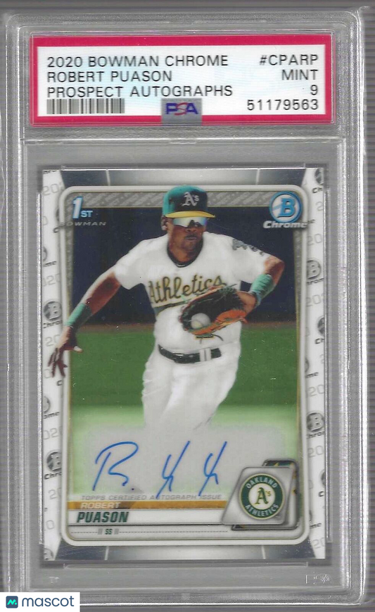 ROBERT PUASON 2020 BOWMAN CHROME 1ST PROSPECT AUTO #CPA-RP PSA 9 MINT