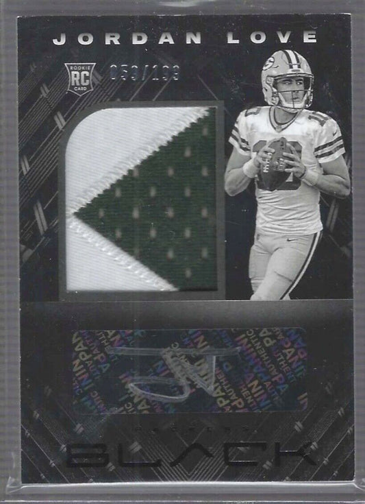 JORDAN LOVE 2020 PANINI BLACK RPA ROOKIE PATCH AUTO RC #D 059/199