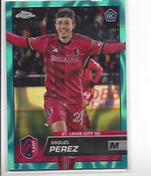 MIGUEL PEREZ 2023 TOPPS CHROME MLS AQUA LAVA ROOKIE REFRACTOR RC #D 38/125