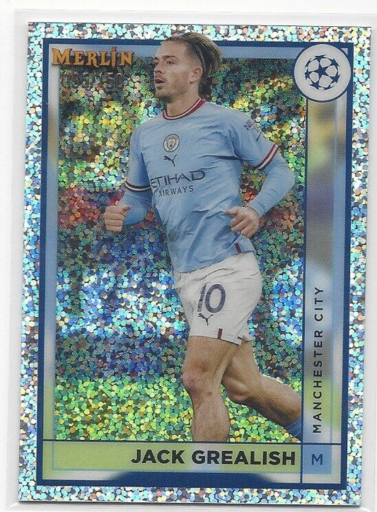 JACK GREALISH 2022-23 TOPPS MERLIN CHROME SPECKLE REFRACTOR #D 94/150