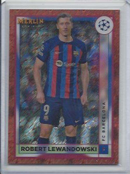 ROBERT LEWANDOWSKI 2022-23 TOPPS MERLIN CHROME ROSE GOLD SHIMMER REFRACTOR /299