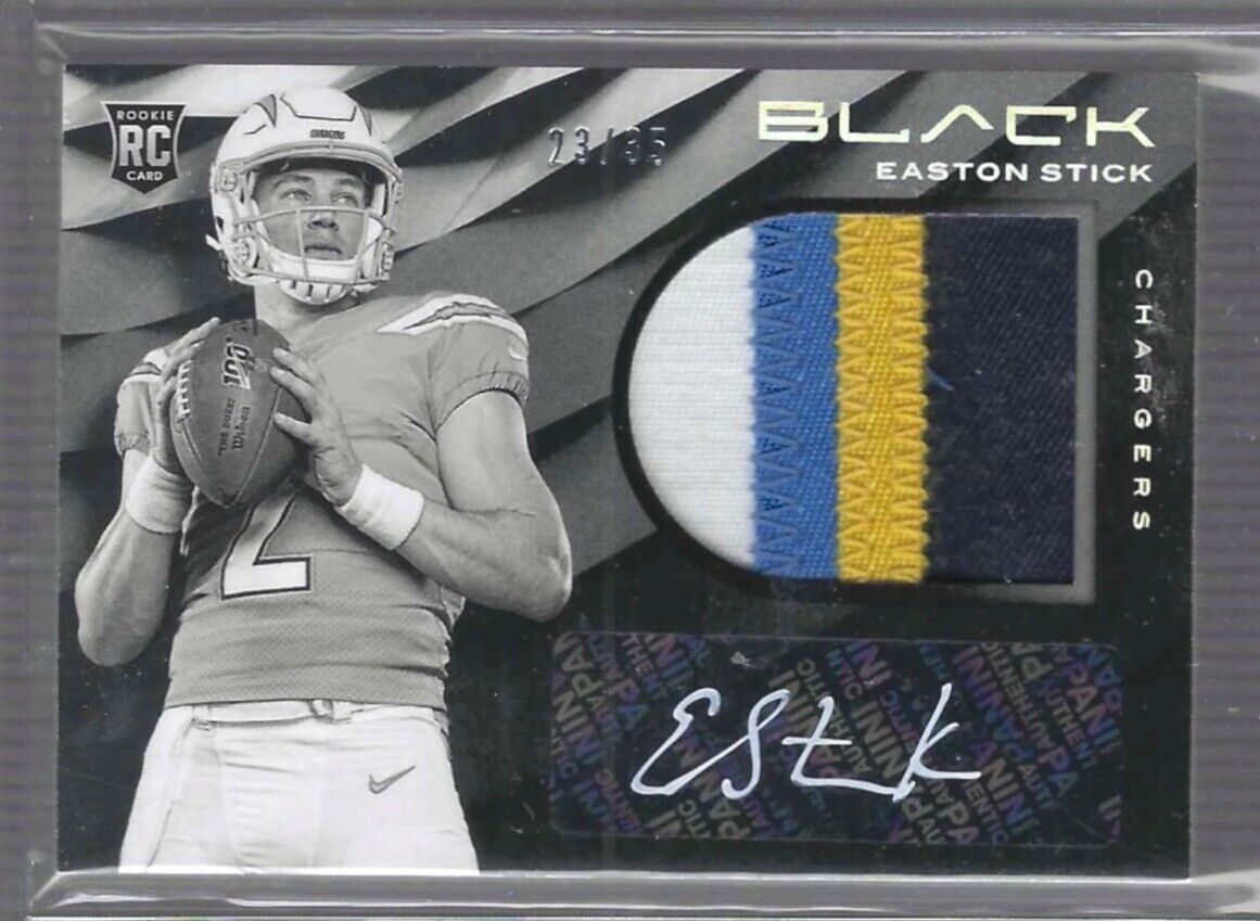 EASTON STICK 2019 PANINI BLACK RPA 4 COLOR ROOKIE PATCH AUTO RC #D 23/35
