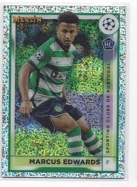 MARCUS EDWARDS 2022-23 TOPPS MERLIN CHROME SPECKLE REFRACTOR RC #D 70/150