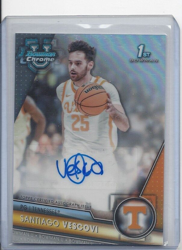 SANTIAGO VESCOVI 2023-24 BOWMAN CHROME UNIVERSITY 1ST REFRACTOR AUTO #D /250