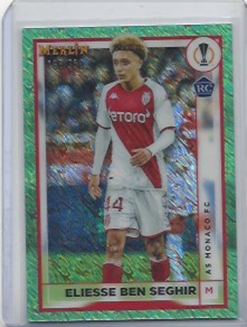 ELIESSE BEN SEGHIR 2022-23 TOPPS MERLIN CHROME GREEN SHIMMER REFRACTOR RC /350