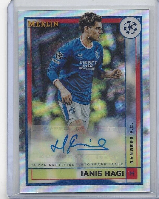 IANIS HAGI 2022-23 TOPPS MERLIN CHROME RANGERS REFRACTOR AUTO