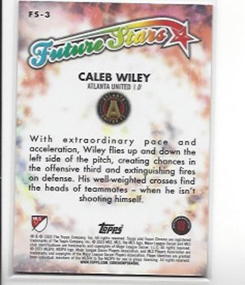CALEB WILEY 2023 TOPPS CHROME MLS FUTURE STARS GOLD REFRACTOR #D 22/50