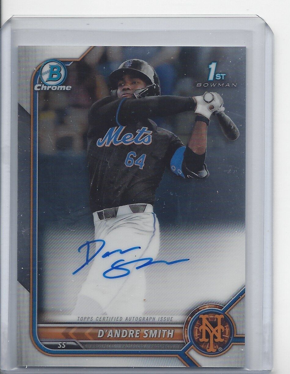 D'ANDRE SMITH 2022 BOWMAN DRAFT CHROME 1ST PROSPECT ON CARD AUTO
