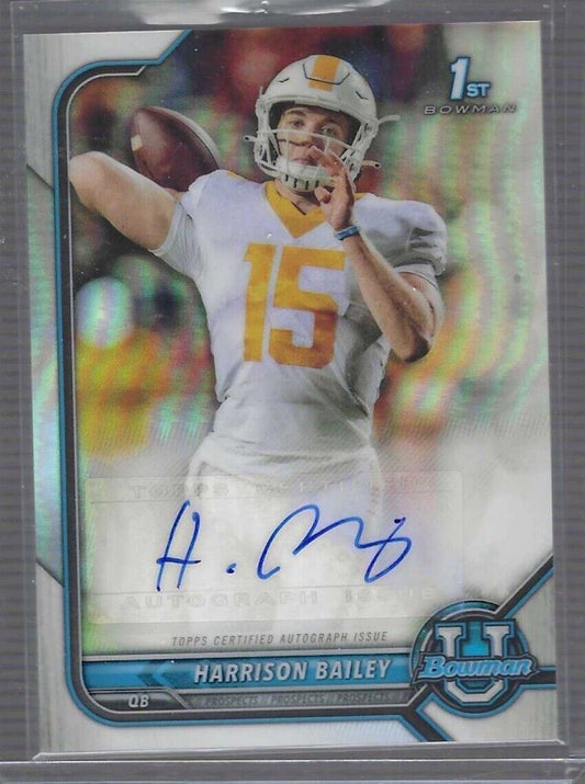 HARRISON BAILEY 2021 BOWMAN CHROME UNIVERSITY REFRACTOR 1ST AUTO #BCPA-HB