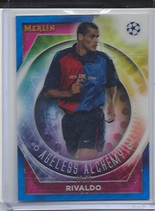RIVALDO 2022-23 TOPPS MERLIN CHROME AGELESS ALCHEMY BLUE REFRACTOR #D 40/75