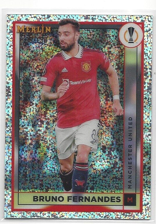 BRUNO FERNANDES 2022-23 TOPPS MERLIN CHROME SPECKLE REFRACTOR #D 133/150