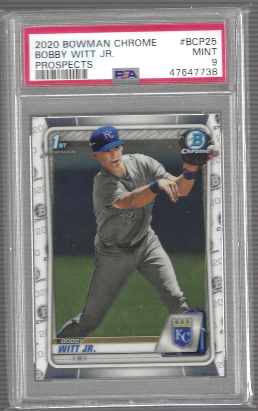 BOBBY WITT JR 2020 BOWMAN CHROME 1ST PROSPECT #BCP-25 PSA 9 MINT