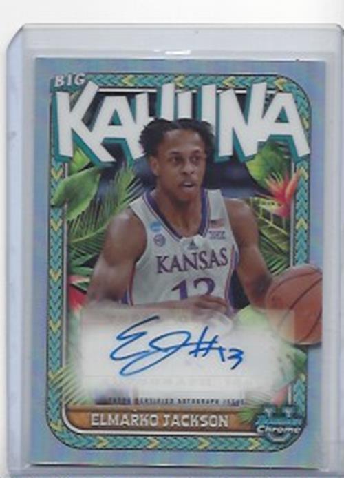 ELMARKO JACKSON 2023-24 BOWMAN CHROME UNIVERSITY BIG KAHUNA REFRACTOR AUTO /150