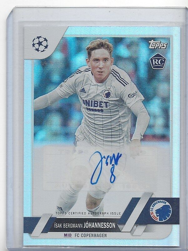 ISAK BERGMANN JOHANNESSON 2022-23 TOPPS CLUB COMPETITIONS SILVER ROOKIE AUTO RC