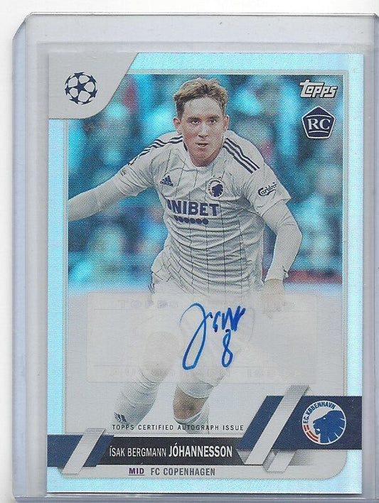 ISAK BERGMANN JOHANNESSON 2022-23 TOPPS CLUB COMPETITIONS SILVER ROOKIE AUTO RC