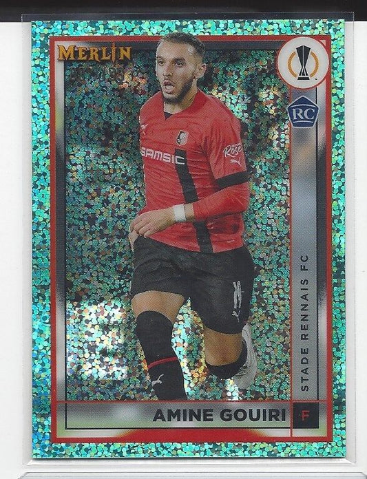 AMINE GOUIRI 2022-23 TOPPS MERLIN CHROME AQUA SPECKLE REFRACTOR RC #D 7/199