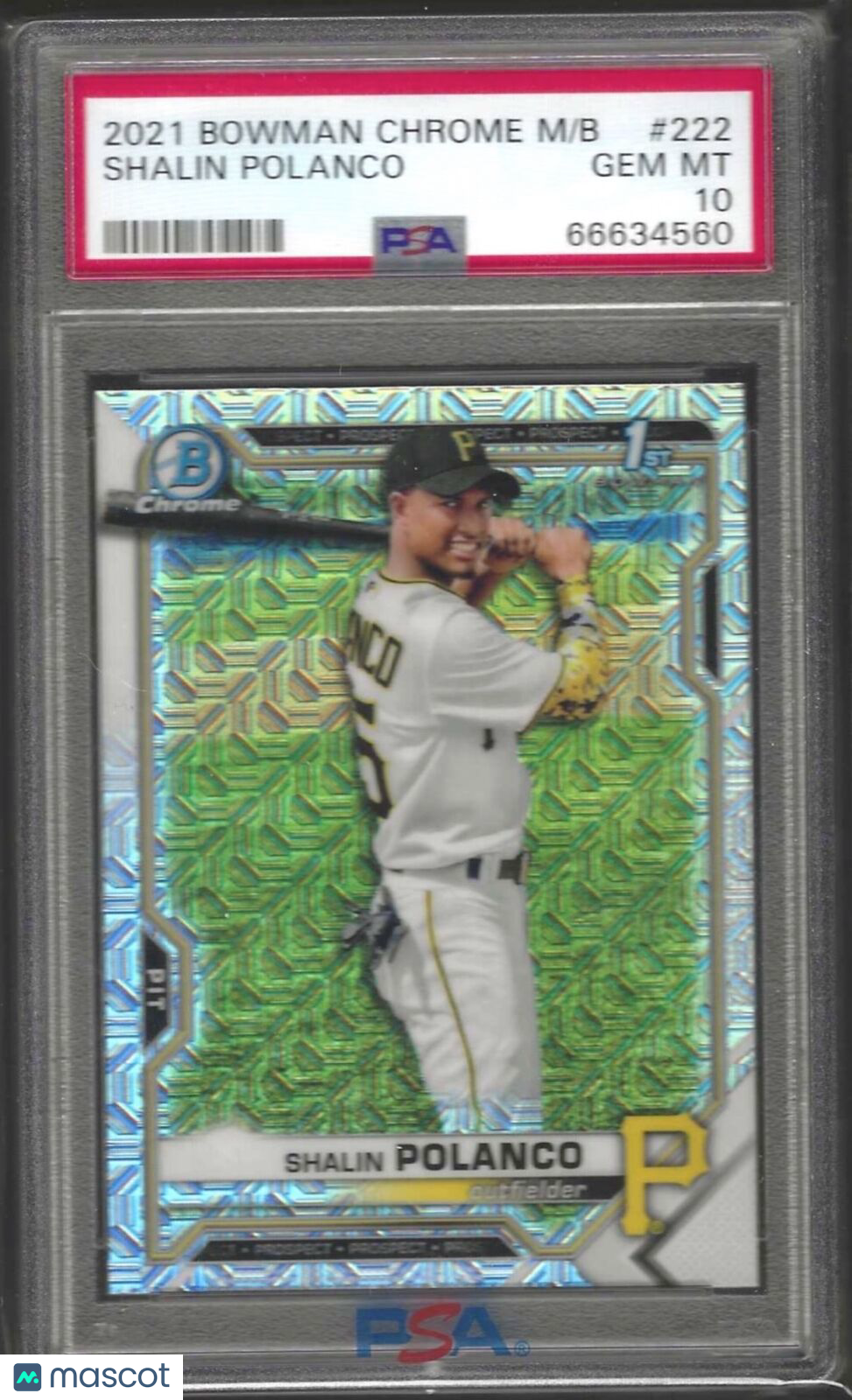 SHALIN POLANCO 2021 BOWMAN CHROME 1ST MOJO REFRACTOR PROSPECT #222 PSA 10 POP 4