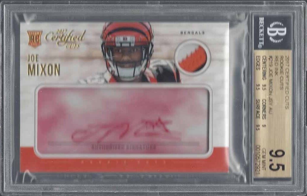 JOE MIXON 2017 CERTIFIED CUTS RED INK PATCH AUTO RC SSP BGS 9.5 w/ 10 AU POP 1/1