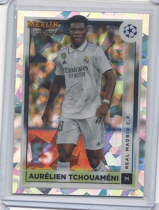 AURELIEN TCHOUAMENI 2022-23 TOPPS MERLIN CHROME ATOMIC ICE REFRACTOR #D 168/250