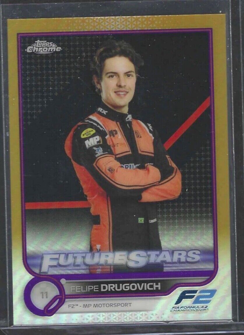 FELIPE DRUGOVICH 2022 TOPPS CHROME F1 PURPLE GOLD REFRACTOR FUTURE STARS #87