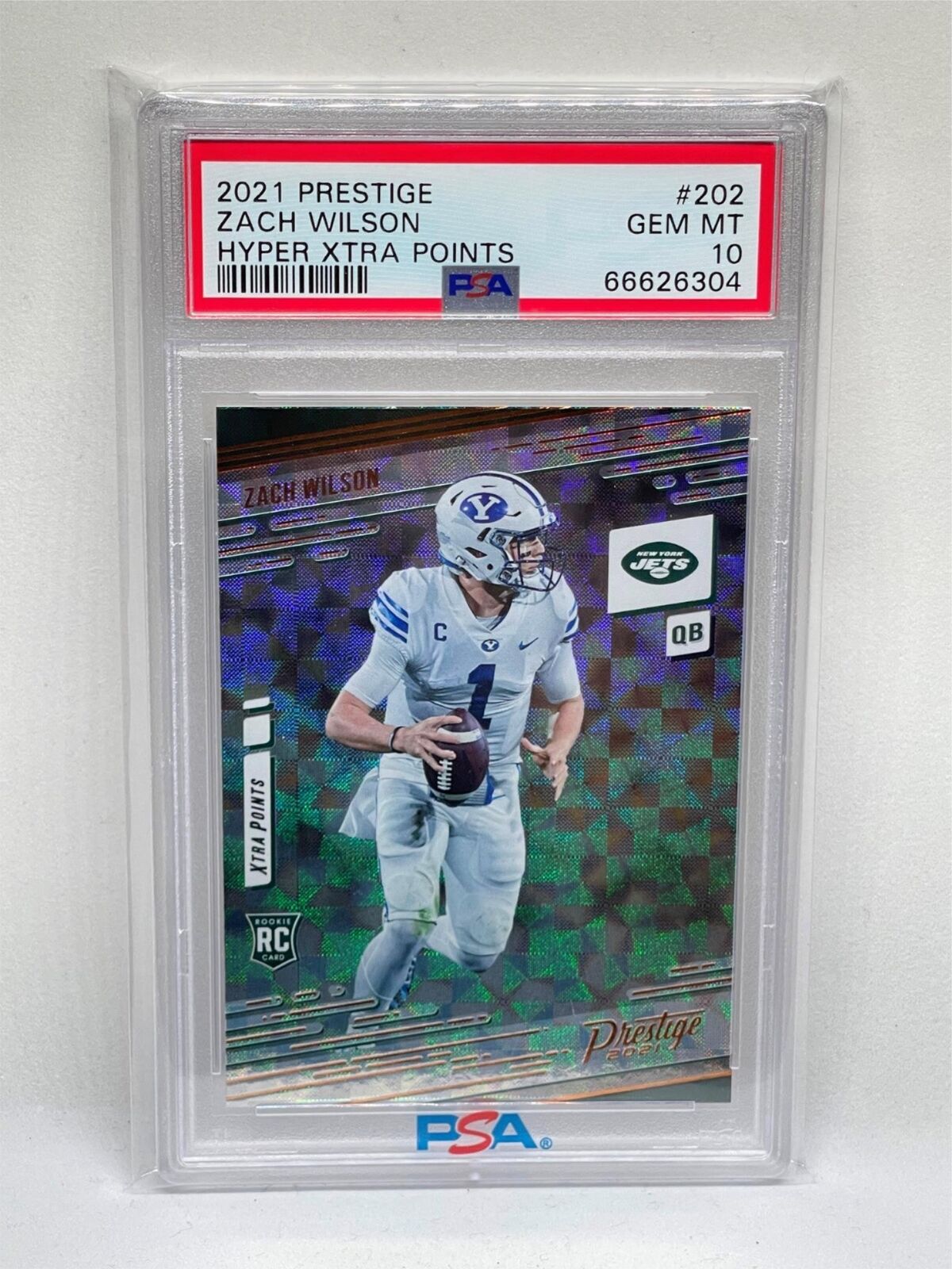 ZACH WILSON 2021 PANINI PRESTIGE HYPER XTRA POINTS ROOKIE RC #202 PSA 10 GEM MT
