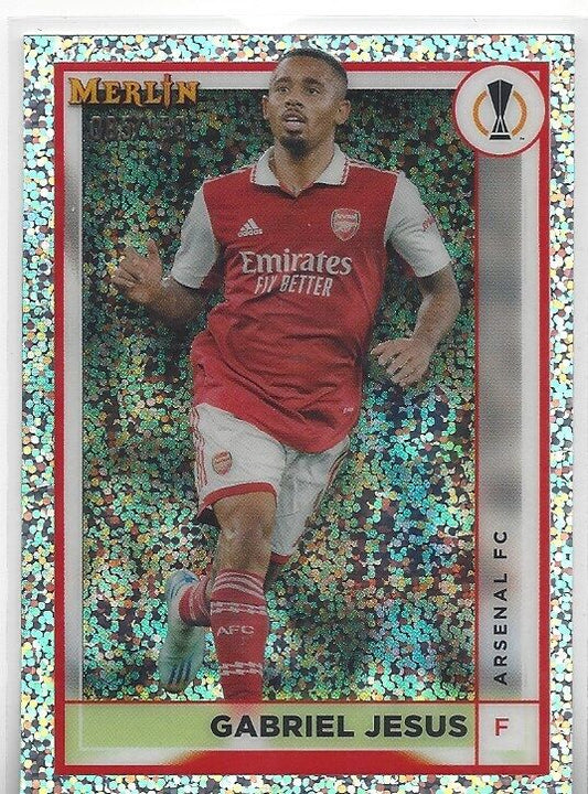 GABRIEL JESUS 2022-23 TOPPS MERLIN CHROME SPECKLE REFRACTOR #D 85/150