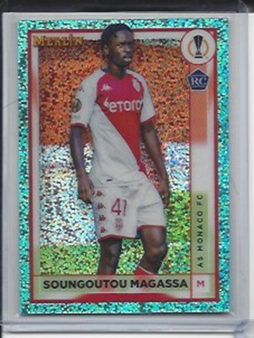 SOUNGOUTOU MAGASSA 2022-23 TOPPS MERLIN CHROME AQUA SPECKLE REFRACTOR RC #D /199
