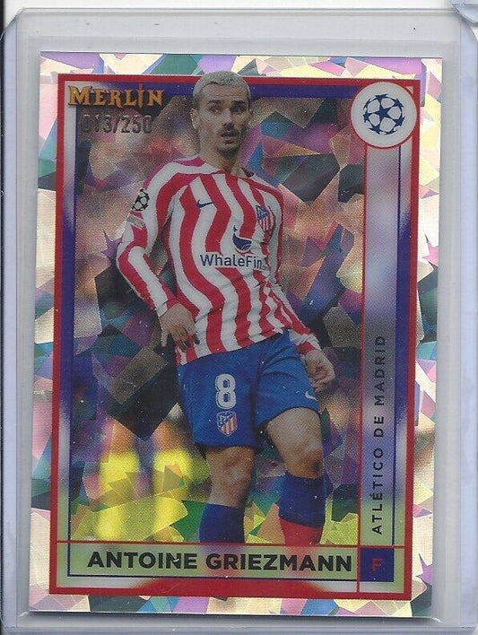 ANTOINE GRIEZMANN 2022-23 TOPPS MERLIN CHROME ATOMIC ICE REFRACTOR #D 13/250