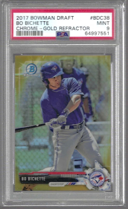BO BICHETTE 2017 BOWMAN DRAFT CHROME GOLD REFRACTOR PROSPECT /50 PSA 9 POP 7
