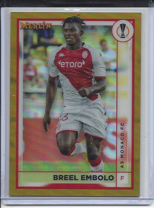 BREEL EMBOLO 2022-23 TOPPS MERLIN CHROME GOLD REFRACTOR NO SERIAL NUMBER ERROR!