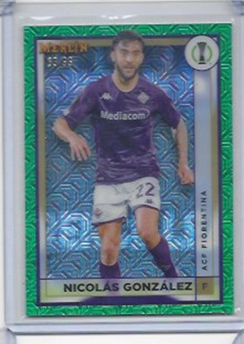 NICOLAS GONZALEZ 2022-23 TOPPS MERLIN CHROME GREEN MOJO REFRACTOR #D 33/99