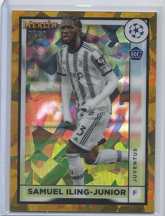 SAMUEL ILING JUNIOR 2022-23 TOPPS MERLIN CHROME GOLD ATOMIC ICE REFRACTOR RC /50