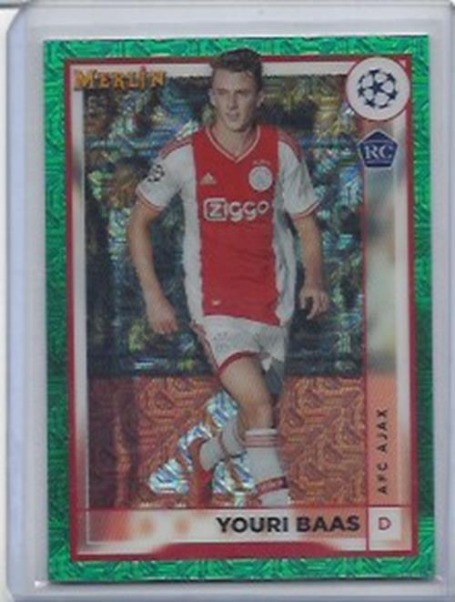 YOURI BAAS 2022-23 TOPPS MERLIN CHROME GREEN MOJO REFRACTOR RC #D 95/99