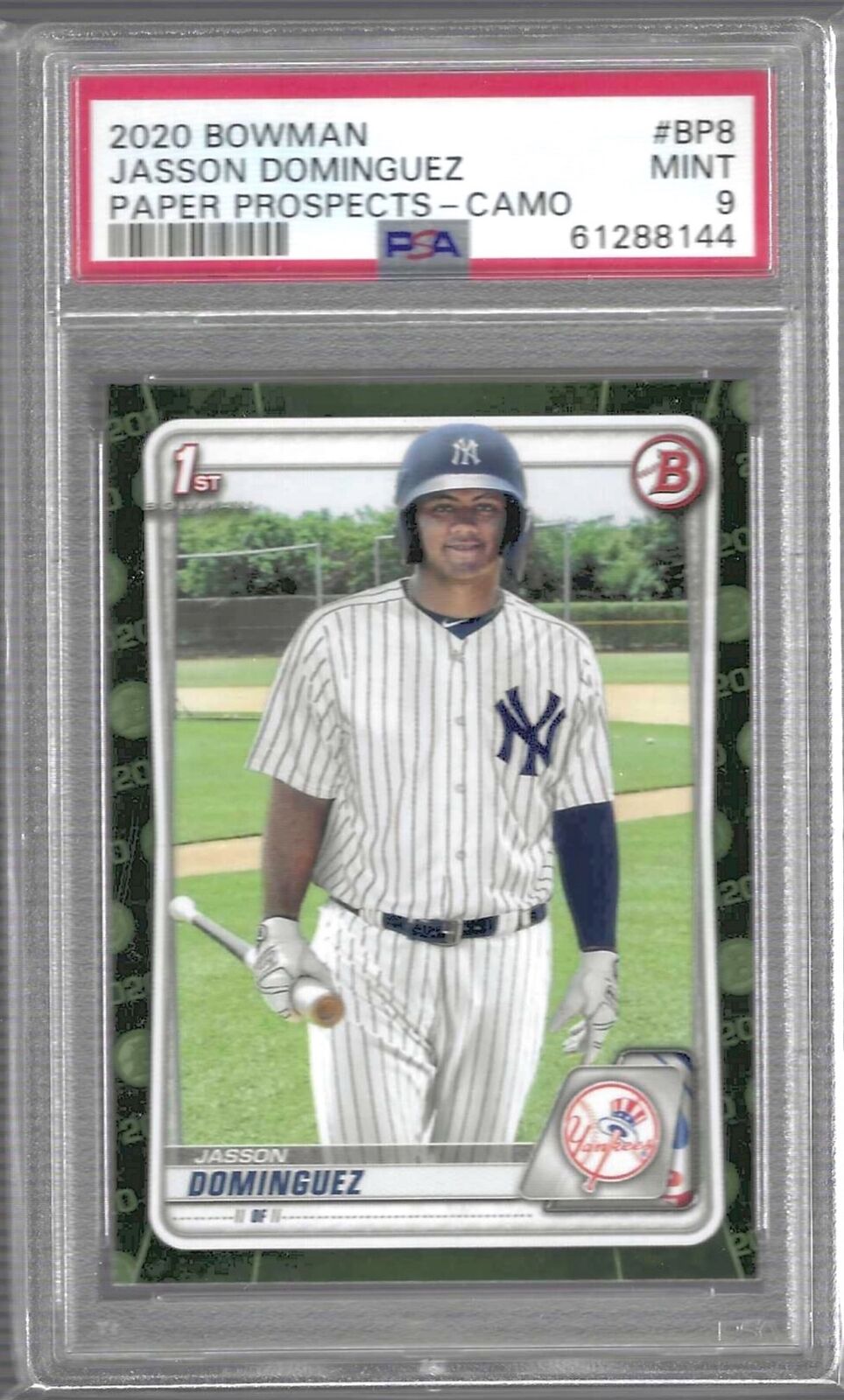 JASSON DOMINGUEZ 2020 BOWMAN PAPER CAMO 1ST PROSPECT #BP-8 PSA 9 MINT