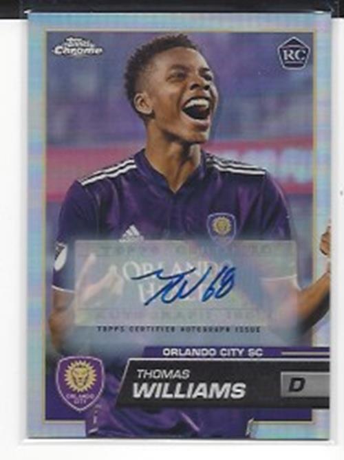 THOMAS WILLIAMS 2023 TOPPS CHROME MLS REFRACTOR ROOKIE AUTO RC #87