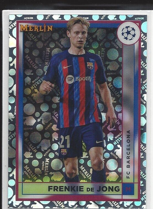 FRENKIE DE JONG 2022-23 TOPPS MERLIN CHROME VINTAGE SP REFRACTOR #49