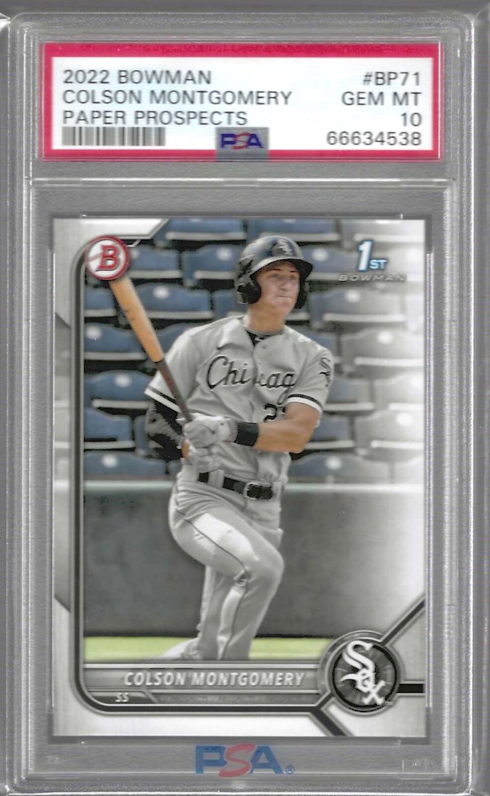 COLSON MONTGOMERY 2022 BOWMAN PAPER 1ST PROSPECT #BP-71 PSA 10 GEM MINT POP 17
