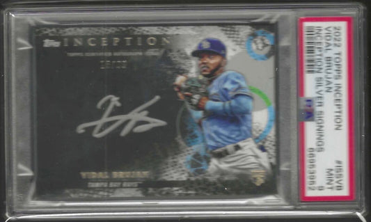 VIDAL BRUJAN 2022 TOPPS INCEPTION SILVER SIGNINGS AUTO RC /99 PSA 9 MINT POP 2