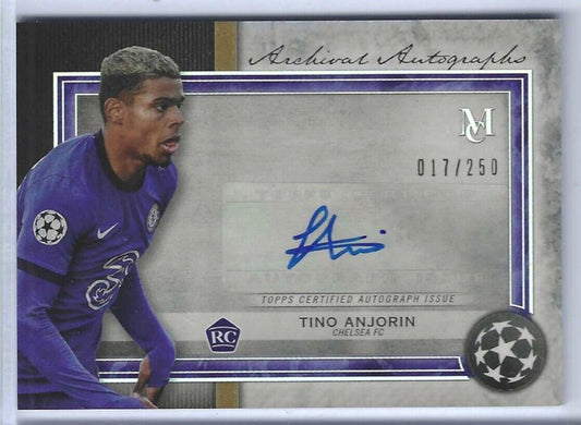 TINO ANJORIN 2020-21 TOPPS MUSEUM COLLECTION UEFA ARCHIVAL AUTO RC #D 017/250