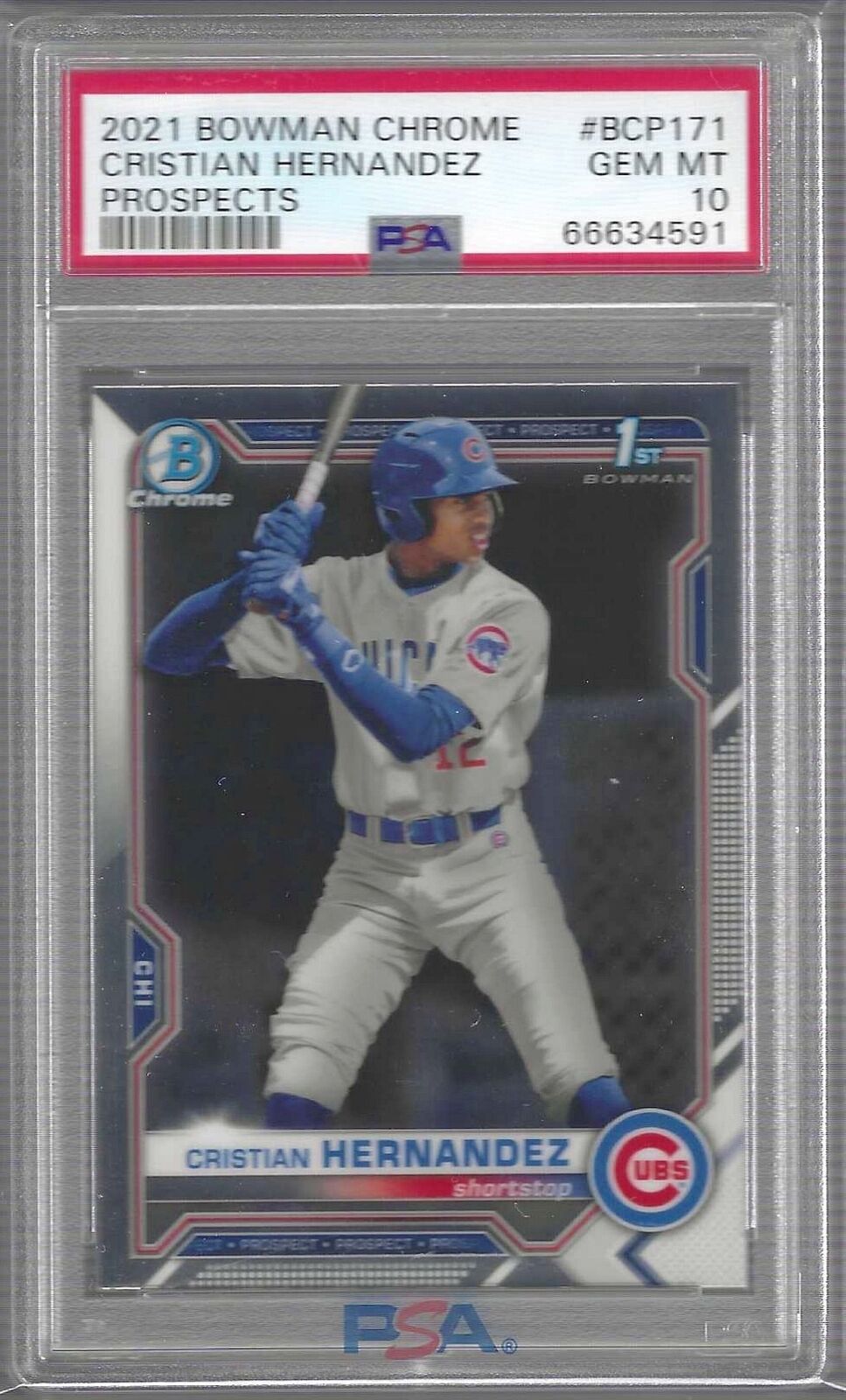CRISTIAN HERNANDEZ 2021 BOWMAN CHROME 1ST PROSPECT #BCP-171 PSA 10 GEM MINT