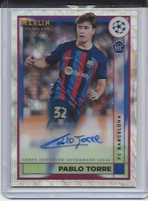 PABLO TORRE 2022-23 TOPPS MERLIN CHROME WAVE REFRACTOR AUTO RC #D 63/150