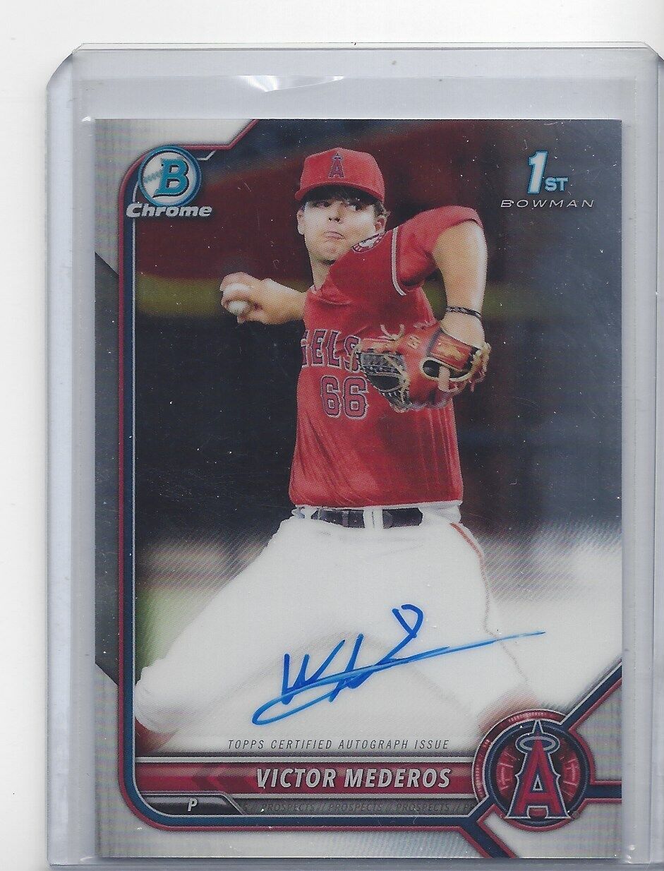 VICTOR MEDEROS 2022 BOWMAN DRAFT CHROME 1ST PROSPECT ON CARD AUTO