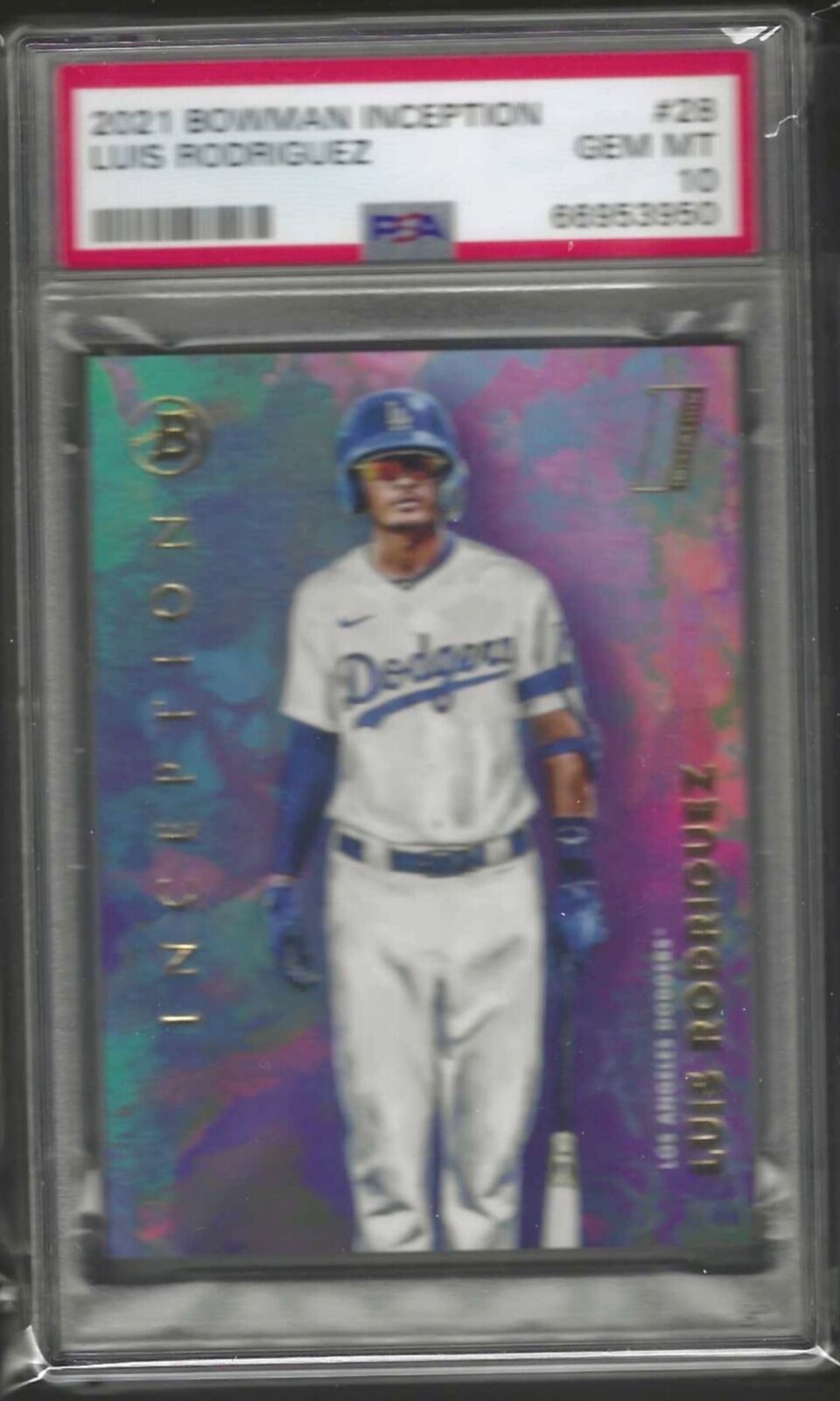LUIS RODRIGUEZ 2021 BOWMAN INCEPTION INITIATION PROSPECT #28 PSA 10 GEM POP 1/1