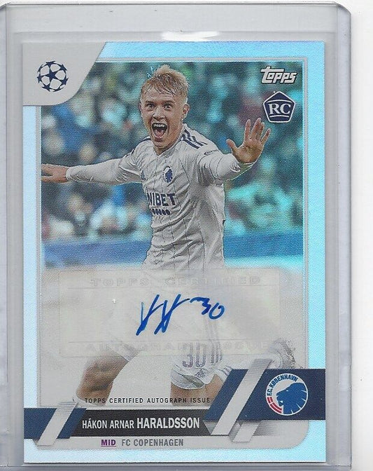 HAKON ARNAR HARALDSSON 2022-23 TOPPS CLUB COMPETITIONS SILVER ROOKIE AUTO RC