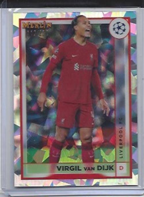 VIRGIL VAN DIJK 2022-23 TOPPS MERLIN CHROME ATOMIC ICE REFRACTOR #D 112/250