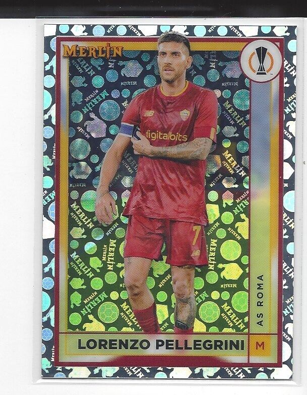 LORENZO PELLEGRINI 2022-23 TOPPS MERLIN CHROME VINTAGE SP REFRACTOR #24