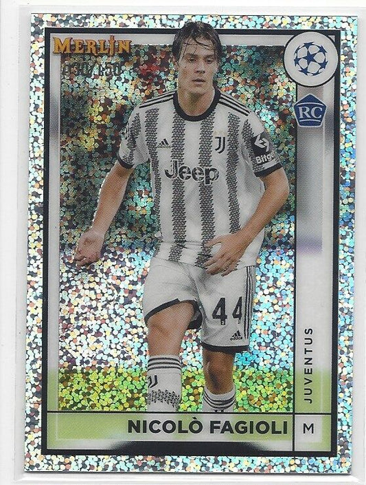 NICOLO FAGIOLI 2022-23 TOPPS MERLIN CHROME SPECKLE REFRACTOR RC #D 141/150