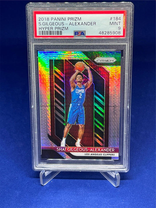 SHAI GILGEOUS-ALEXANDER 2018-19 PANINI PRIZM HYPER PRIZMS ROOKIE RC #184 PSA 9