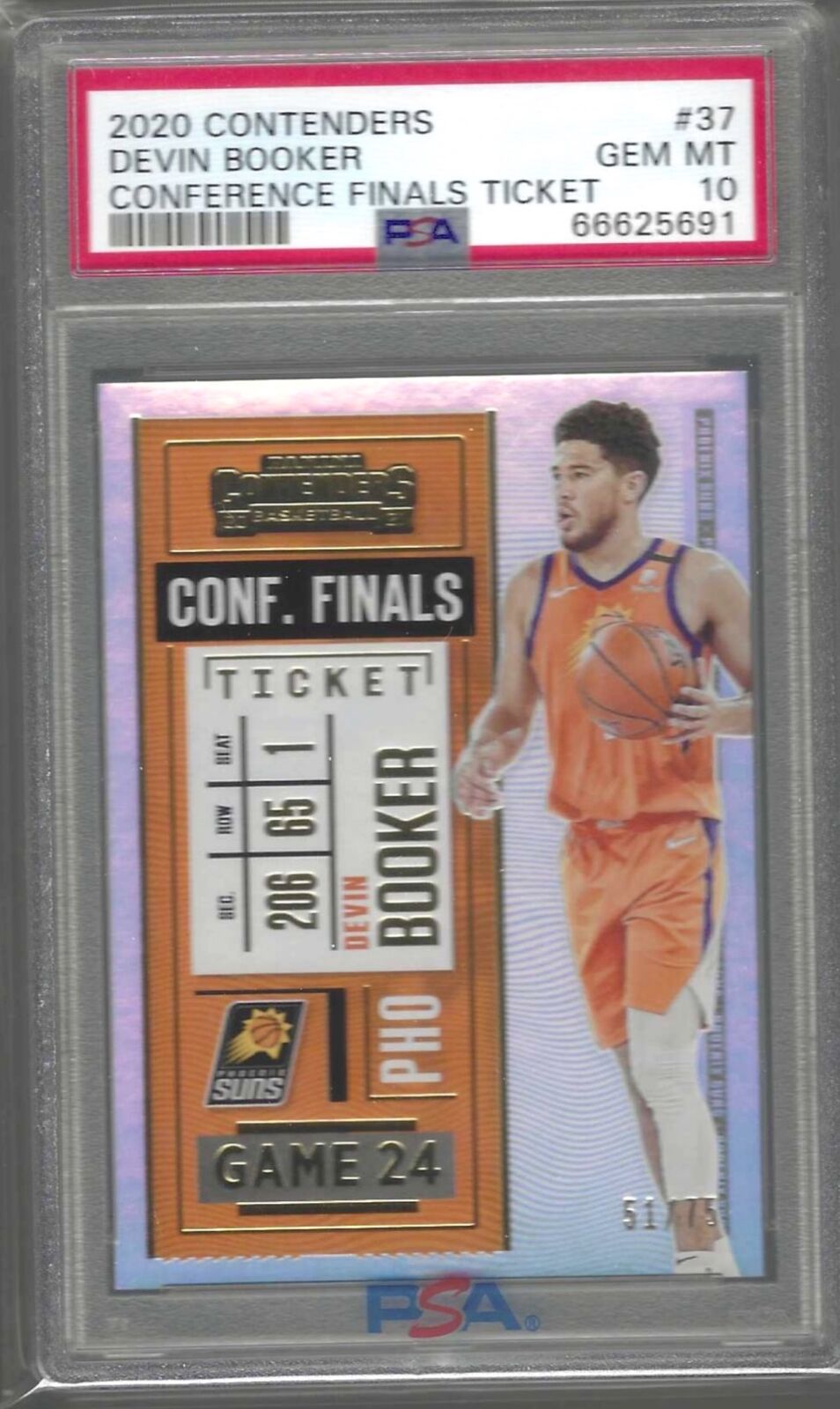 DEVIN BOOKER 2020-21 PANINI CONTENDERS CONFERENCE FINALS TICKET /75 PSA 10 POP 2